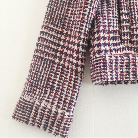 JACK BY BB DAKOTA Plaid Ruffled Cropped Wool Blend Jacket Size XS - Picture 4 of 14